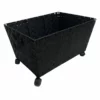 Woven Band Laundry Basket With Wheels, Black