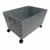 Woven Band Laundry Basket With Wheels, Dark Grey
