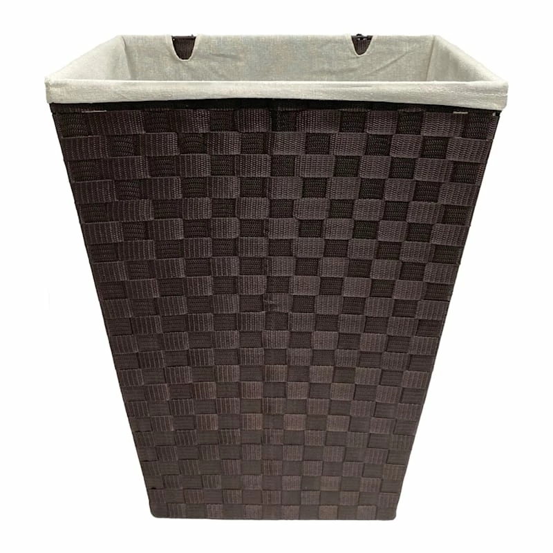Woven Band Laundry Hamper With Lid & Removable Liner, Espresso 1 Woven Band Laundry Hamper With Lid & Removable Liner, Espresso