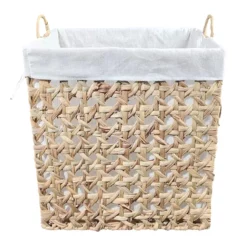 Woven Water Hyacinth Wicker Laundry Hamper, Medium