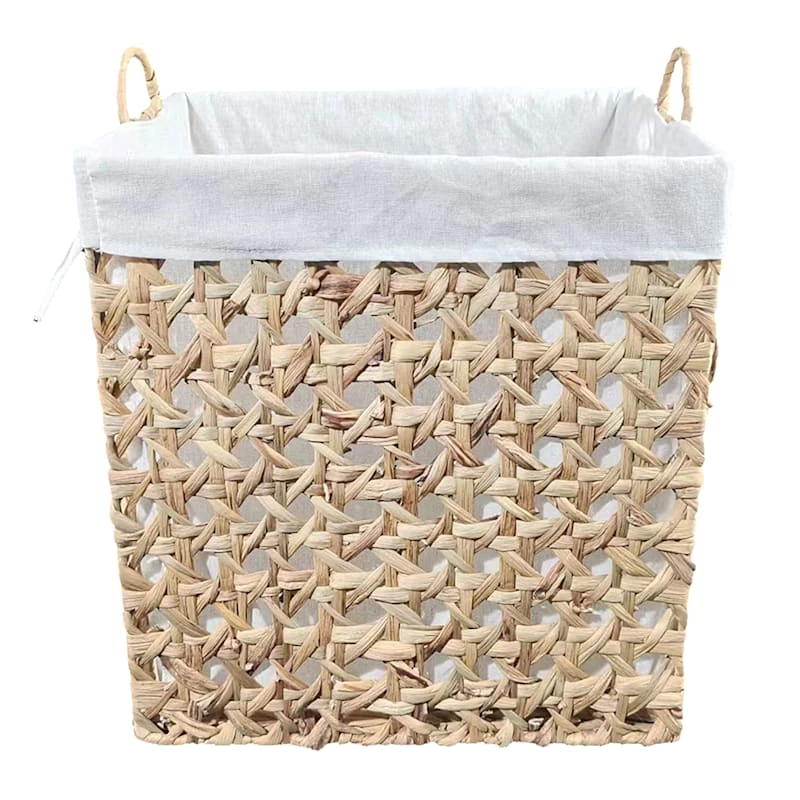 Woven Water Hyacinth Wicker Laundry Hamper, Small 1 Woven Water Hyacinth Wicker Laundry Hamper, Small