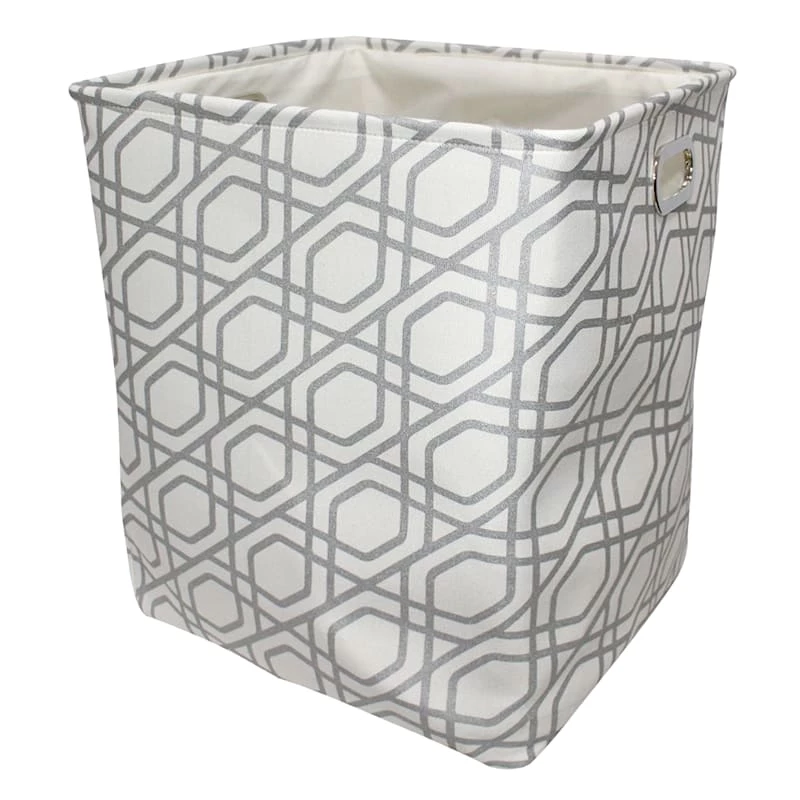 XLarge Square Fabric Basket Geo Grey 1 XLarge Square Fabric Basket Geo Grey